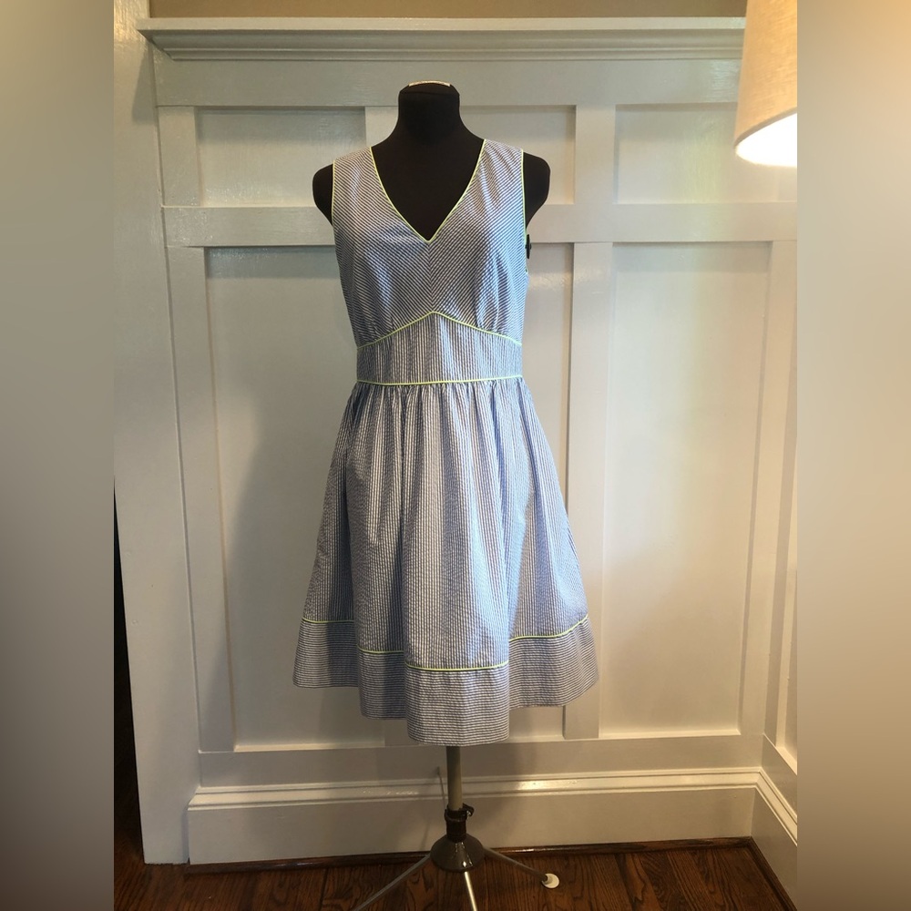 Esley Striped Dress with Neon Accents